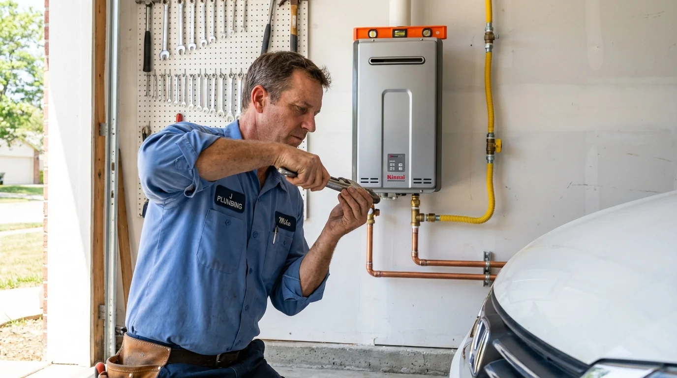 Tankless water heater installation by a Johns Plumbing LLC plumber in La Jolla
